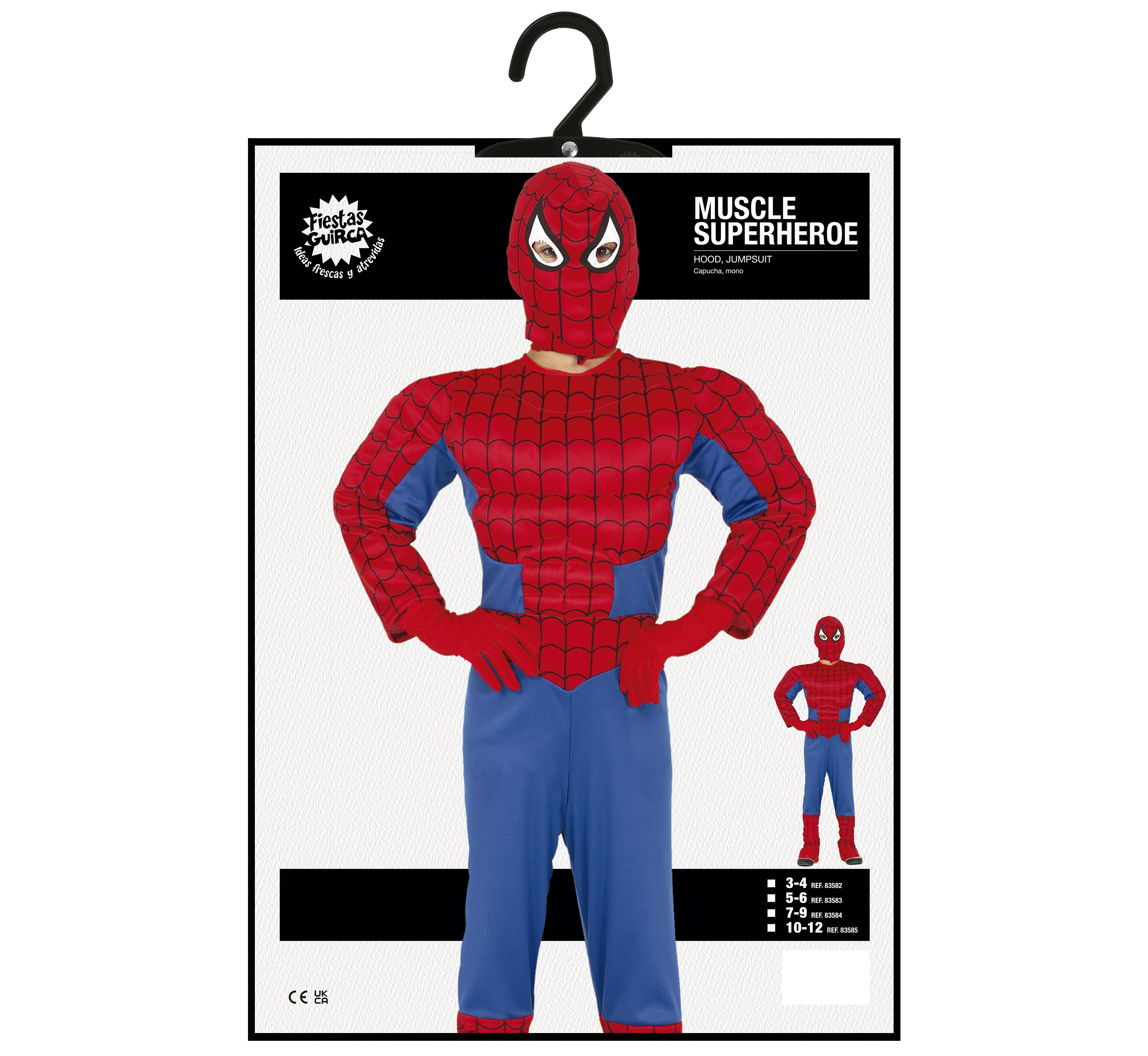 Costume Supereroe Muscoloso Travestimento Carnevale Cosplay Spiderman Feste in Maschera - 8358