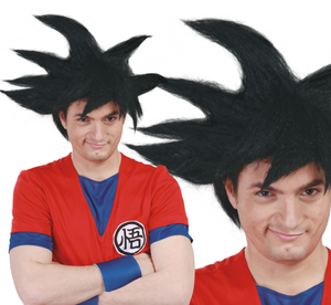 Parrucca Guerriero Arti Marziali Accessorio Carnevale Cosplay Goku Anime e Manga - 4823