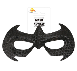 Mascherina Nera Supereroe Donna Accessorio Travestimento Carnevale Feste a Tema - 12935