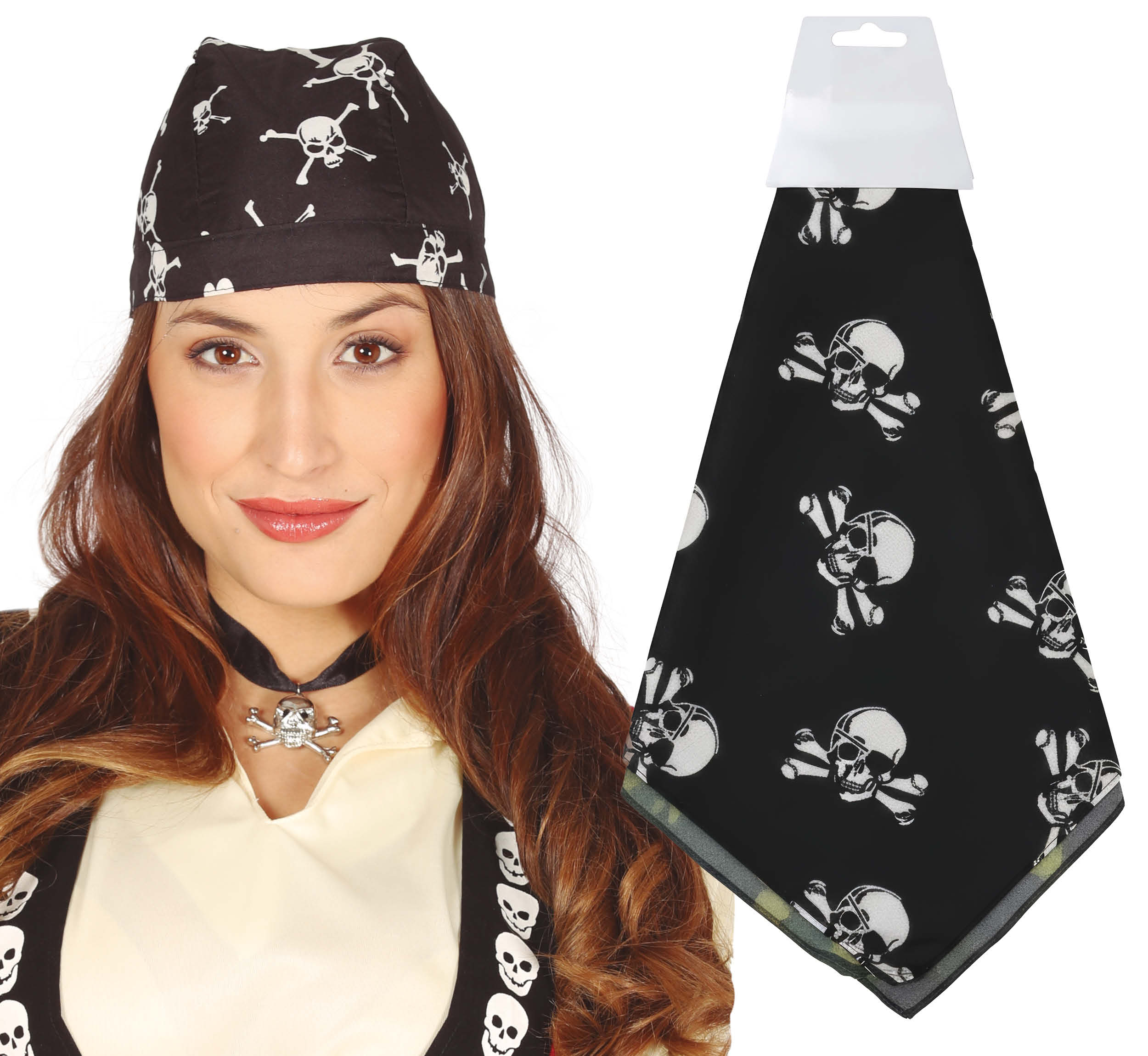Bandana Pirata Foulard Donna Accessorio Travestimento Carnevale Cosplay Feste a Tema - 13915