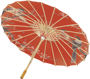 Parasole Orientale Ombrellino Giapponese in Carta con Struttura in Legno Accessorio Carnevale Cosplay - 27390