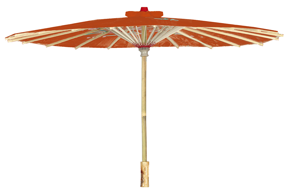 Parasole Orientale Ombrellino Giapponese in Carta con Struttura in Legno Accessorio Carnevale Cosplay - 27390