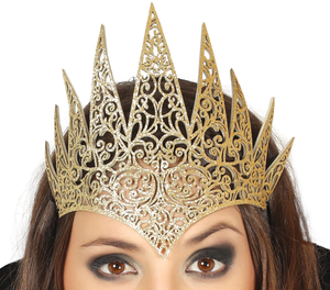 Tiara Regina Oro Accessorio Travestimento Carnevale Festa in Maschera Cosplay - 17411