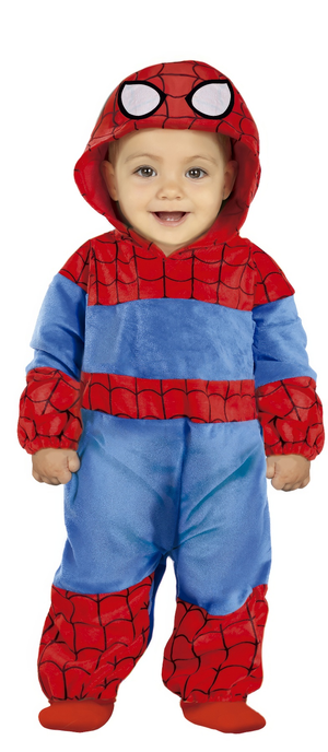 Costume Baby Eroe Tuta con Cappuccio Travestimento Carnevale Feste in Maschera Cosplay Spiderman - 7607