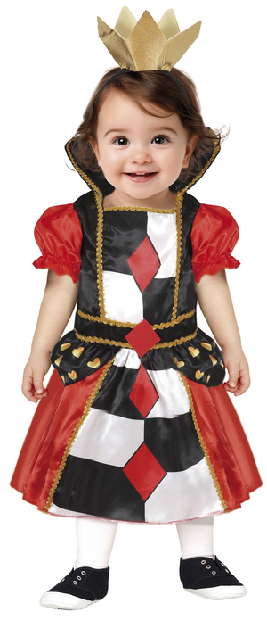 Costume Regina di Cuori Baby Abito e Cerchietto Travestimento Carnevale Feste in Maschera - 7616