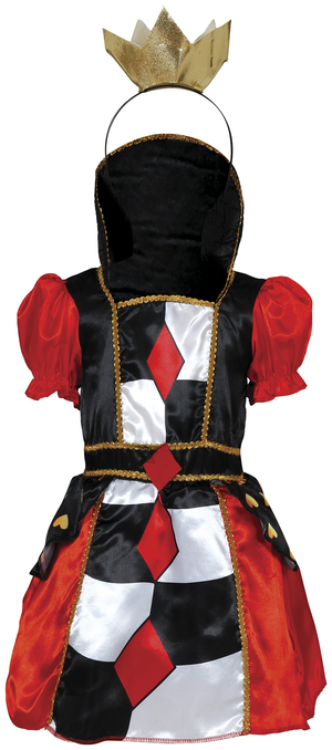 Costume Regina di Cuori Baby Abito e Cerchietto Travestimento Carnevale Feste in Maschera - 7616