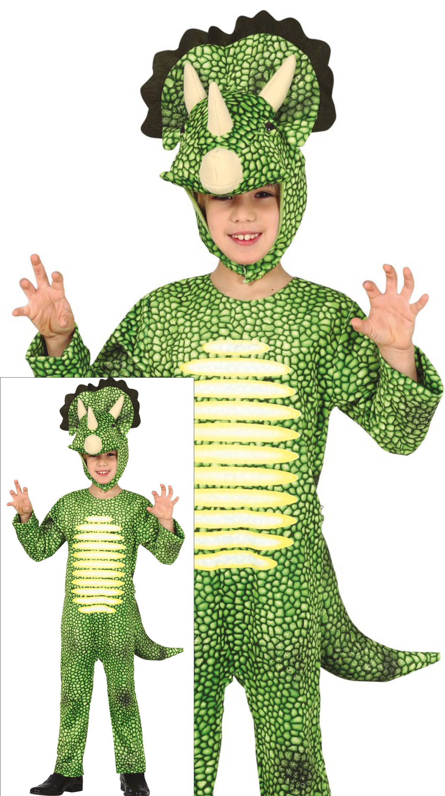 Costume Triceratopo Travestimento da Dinosauro Carnevale Cosplay Feste in Maschera - 7745