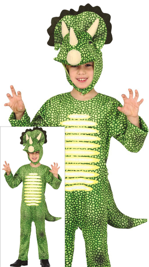 Costume Triceratopo Travestimento da Dinosauro Carnevale Cosplay Feste in Maschera - 7745