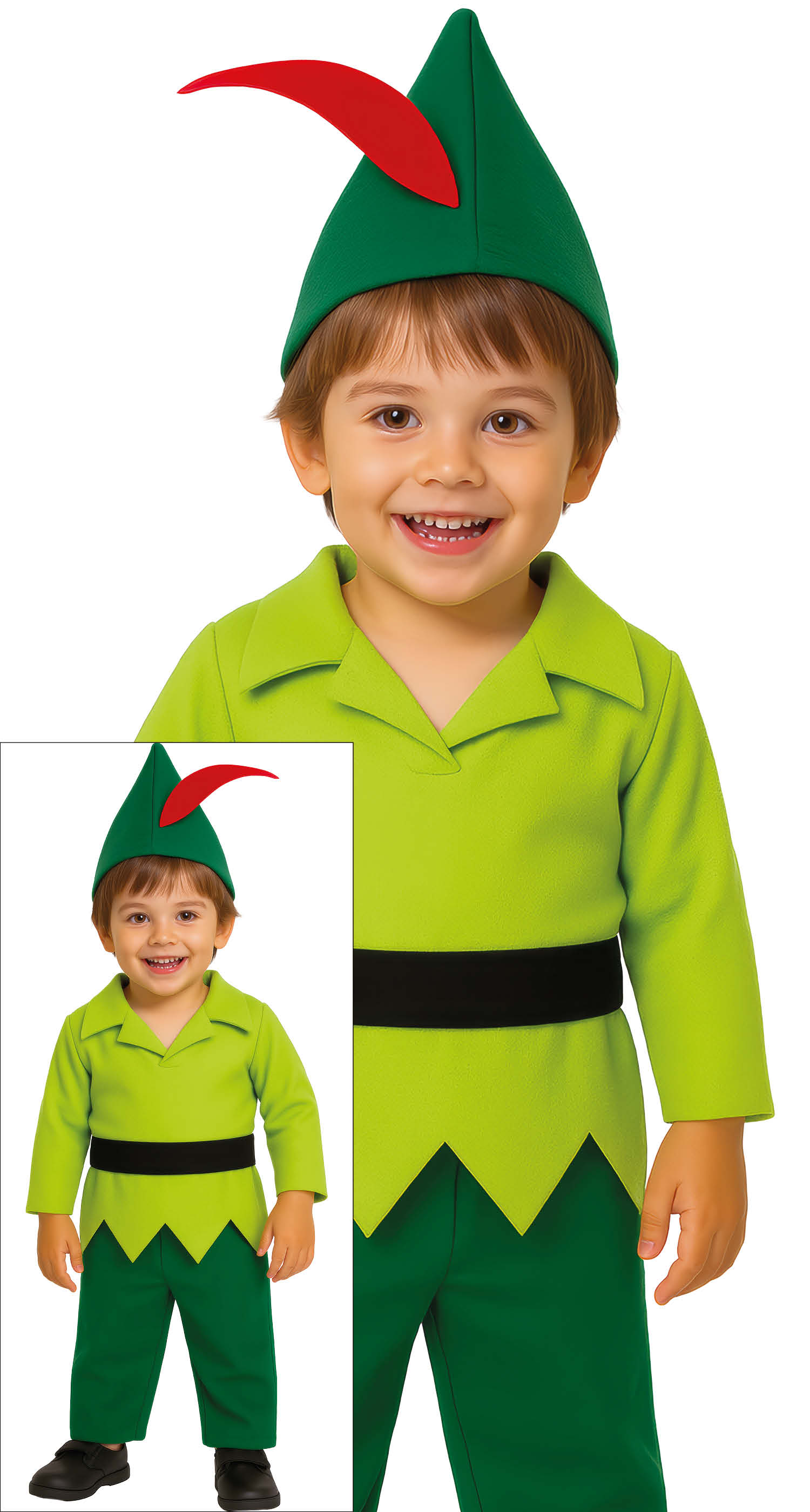 Costume Baby Arciere Travestimento Carnevale Feste in Maschera Cosplay Peter Pan - 8597