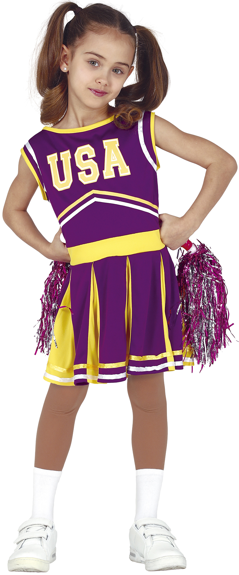 Costume Cheerleader Abito Viola Travestimento Carnevale Feste a Tema Cosplay - 8361