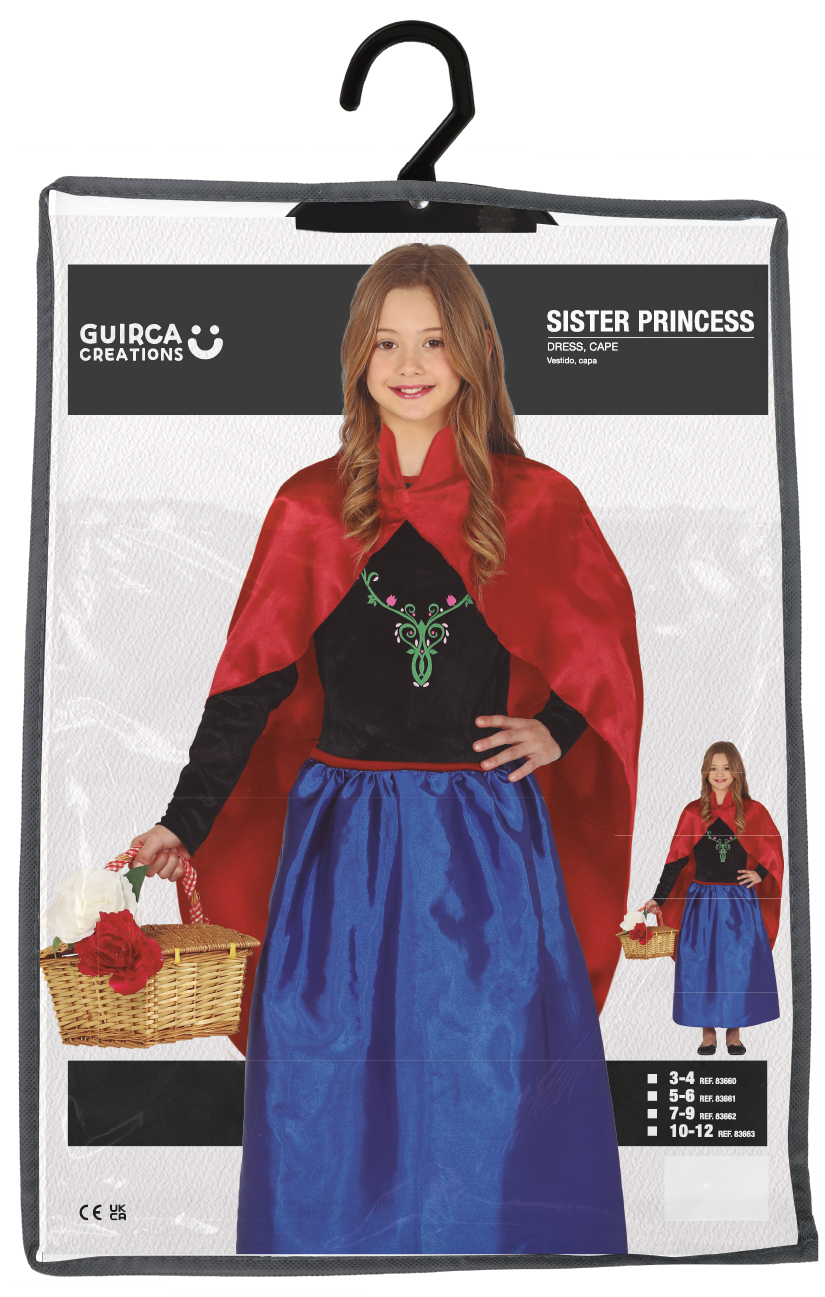 Costume Principessa Abito e Mantello Travestimento Carnevale Feste in Maschera Cosplay Anna Frozen - 8366