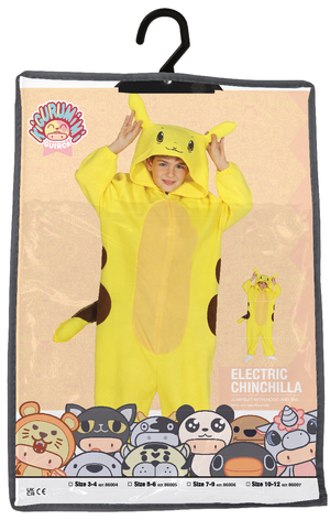 Costume Cincillà Elettrico Tuta con Cappuccio Travestimento Carnevale Feste in Maschera Cosplay Pikachu - 8600