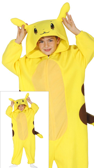 Costume Cincillà Elettrico Tuta con Cappuccio Travestimento Carnevale Feste in Maschera Cosplay Pikachu - 8600