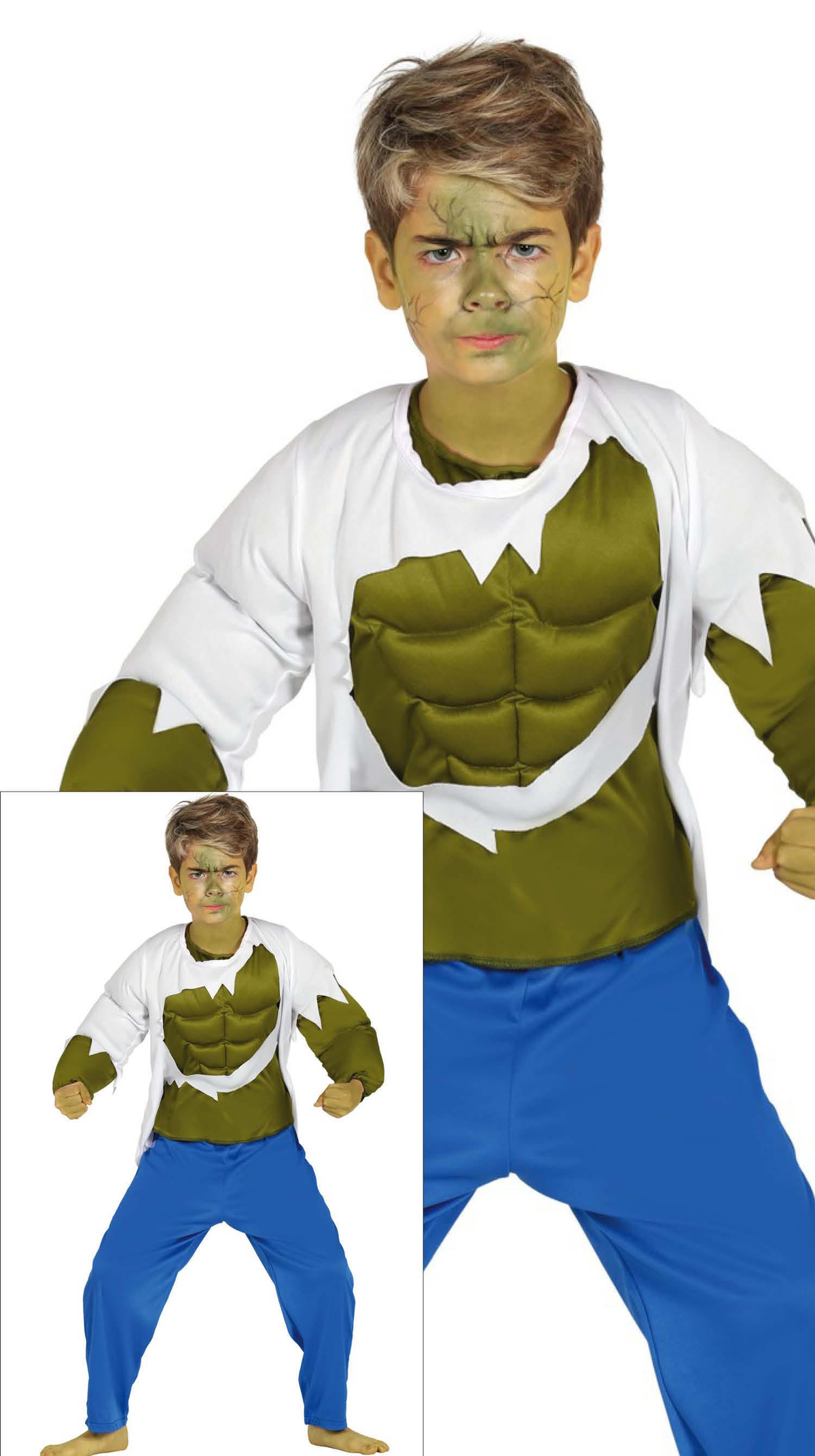 Costume Forzuto Verde Travestimento Carnevale Feste in Maschera Cosplay Hulk - 8735