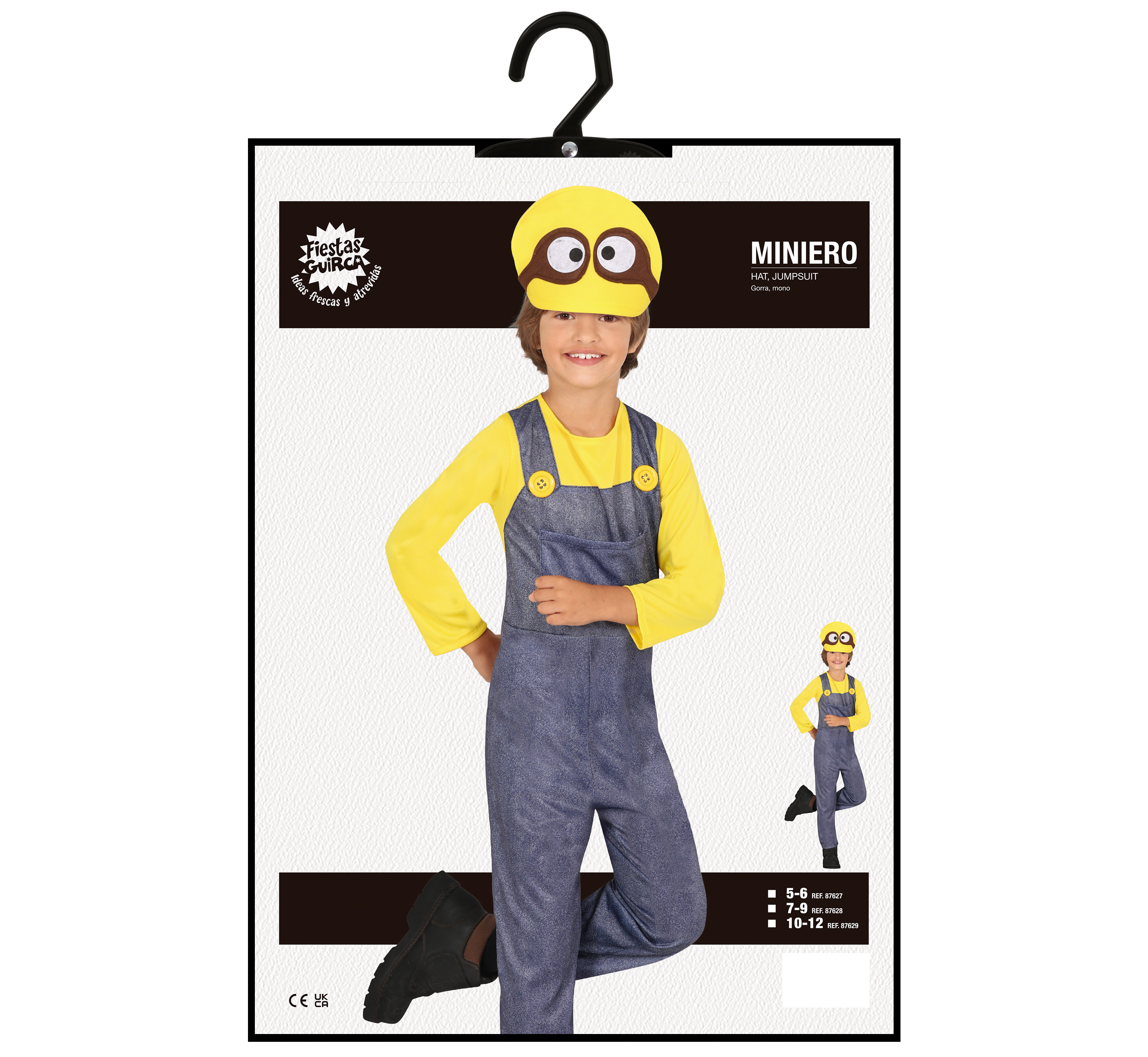 Costume Aiutante Giallo Travestimento Carnevale Feste in Maschera Cosplay Minions - 8762