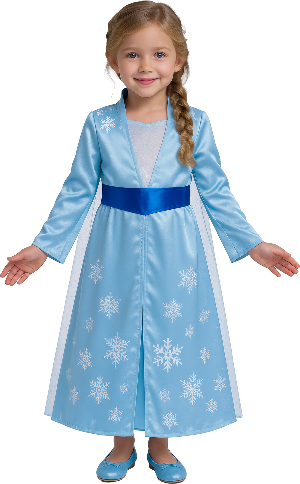 Costume Principessa Del Ghiaccio Abito e Mantello Travestimento Carnevale Feste in Maschera Cosplay Elsa Frozen - 8785