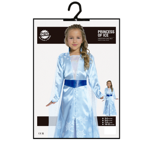 Costume Principessa Del Ghiaccio Abito e Mantello Travestimento Carnevale Feste in Maschera Cosplay Elsa Frozen - 8785