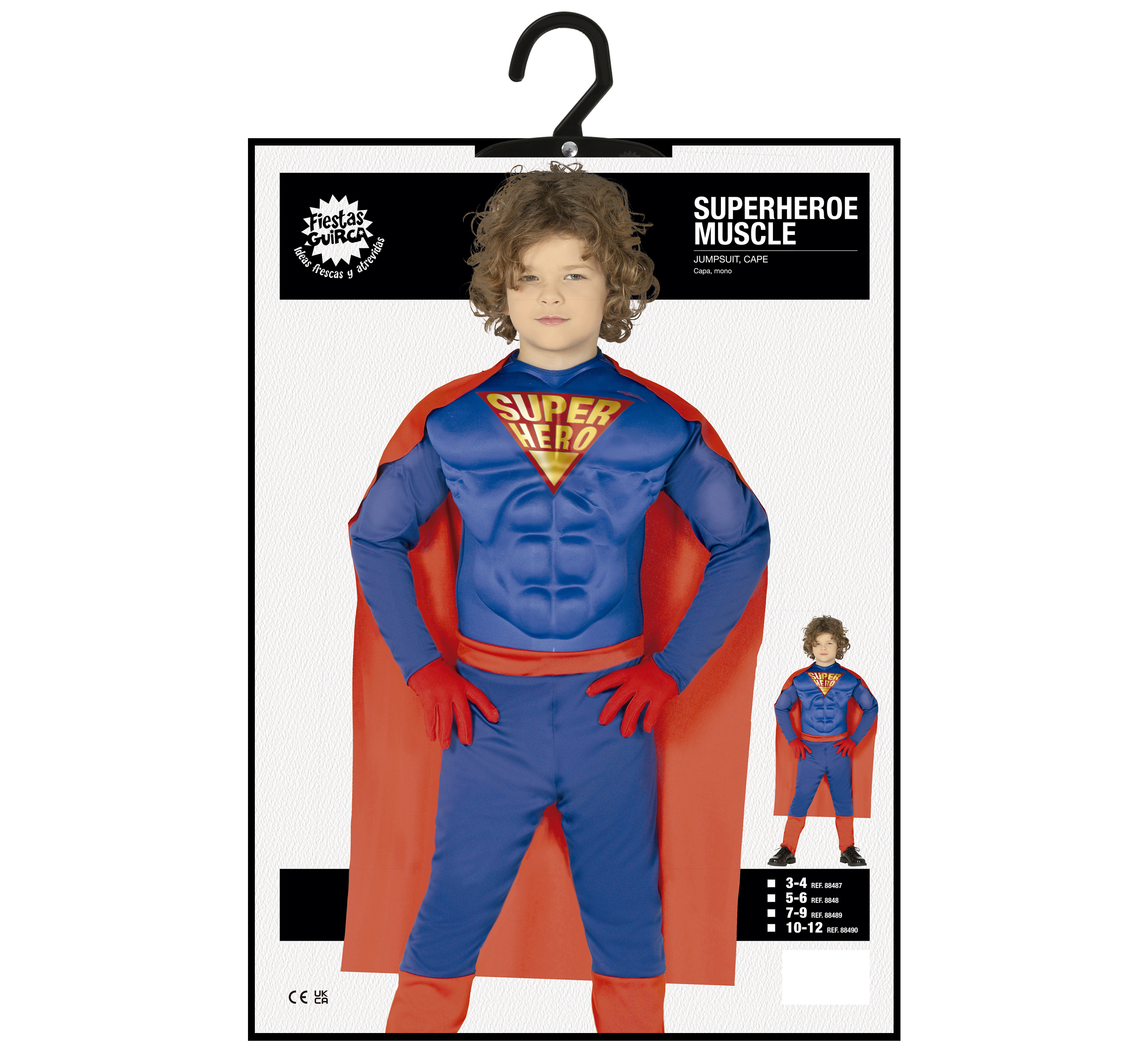 Costume Supereroe Muscoloso Travestimento Carnevale Feste in Maschera Cosplay Superman - 8848