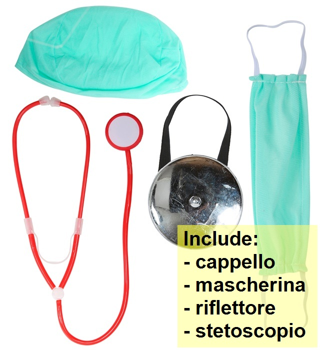 Set Travestimento Dottore 4 Pezzi Accessori Costume Carnevale Cosplay Feste a Tema - 00318