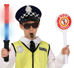 Set Travestimento Polizia Del Traffico 5 Pz Accessori Travestimento Carnevale Feste a Tema - 27296