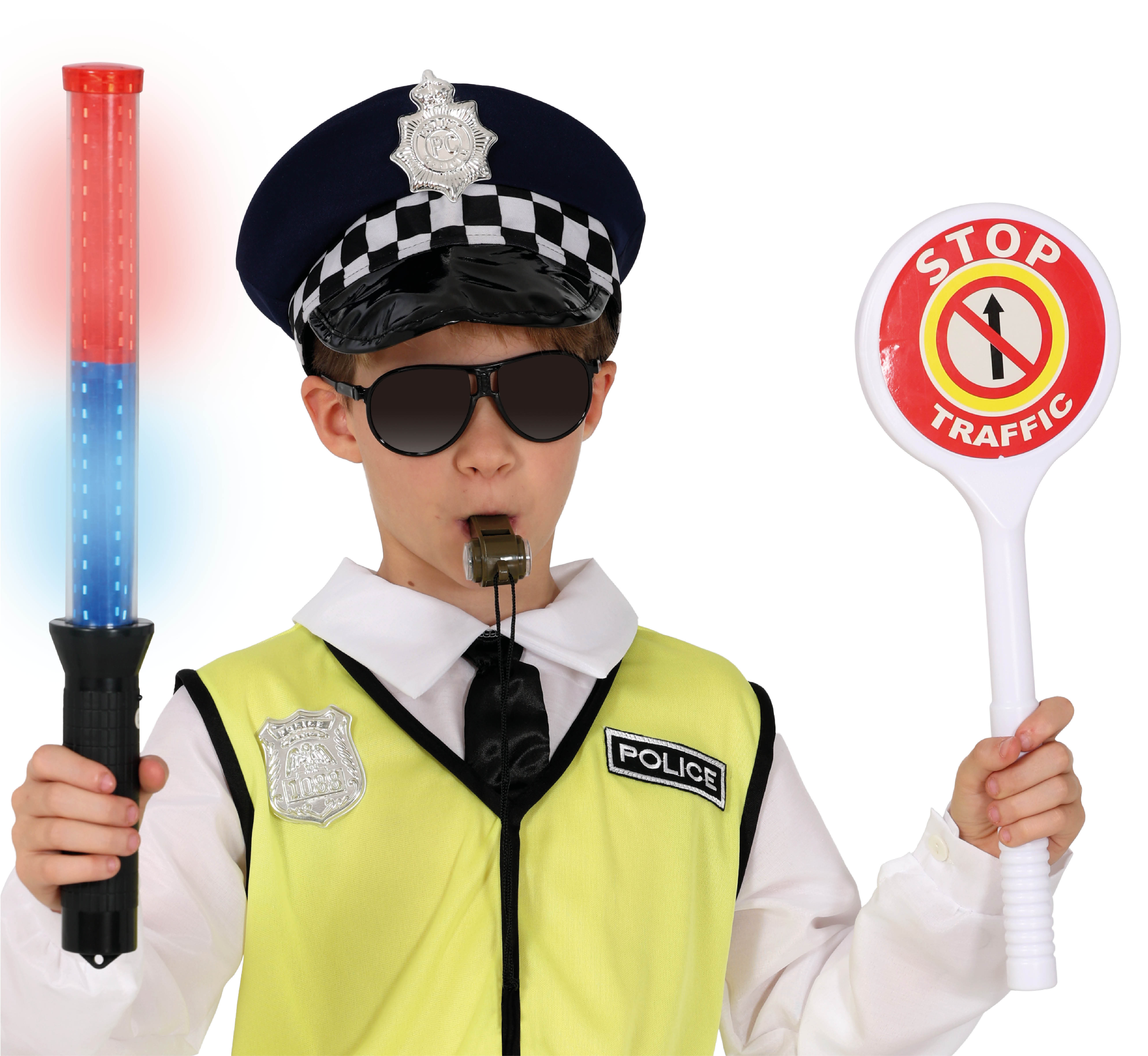Set Travestimento Polizia Del Traffico 5 Pz Accessori Travestimento Carnevale Feste a Tema - 27296