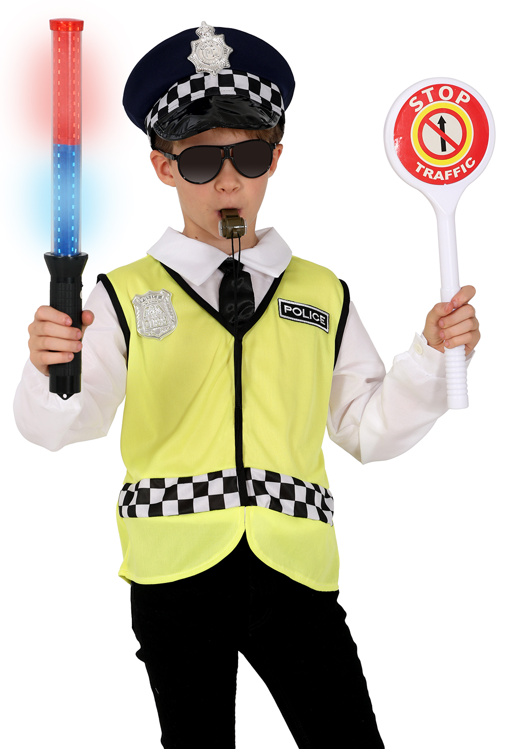 Set Travestimento Polizia Del Traffico 5 Pz Accessori Travestimento Carnevale Feste a Tema - 27296