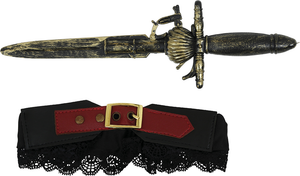 Giarrettiera con Pugnale Accessorio Travestimento Carnevale Cosplay Feste a Tema - 27333