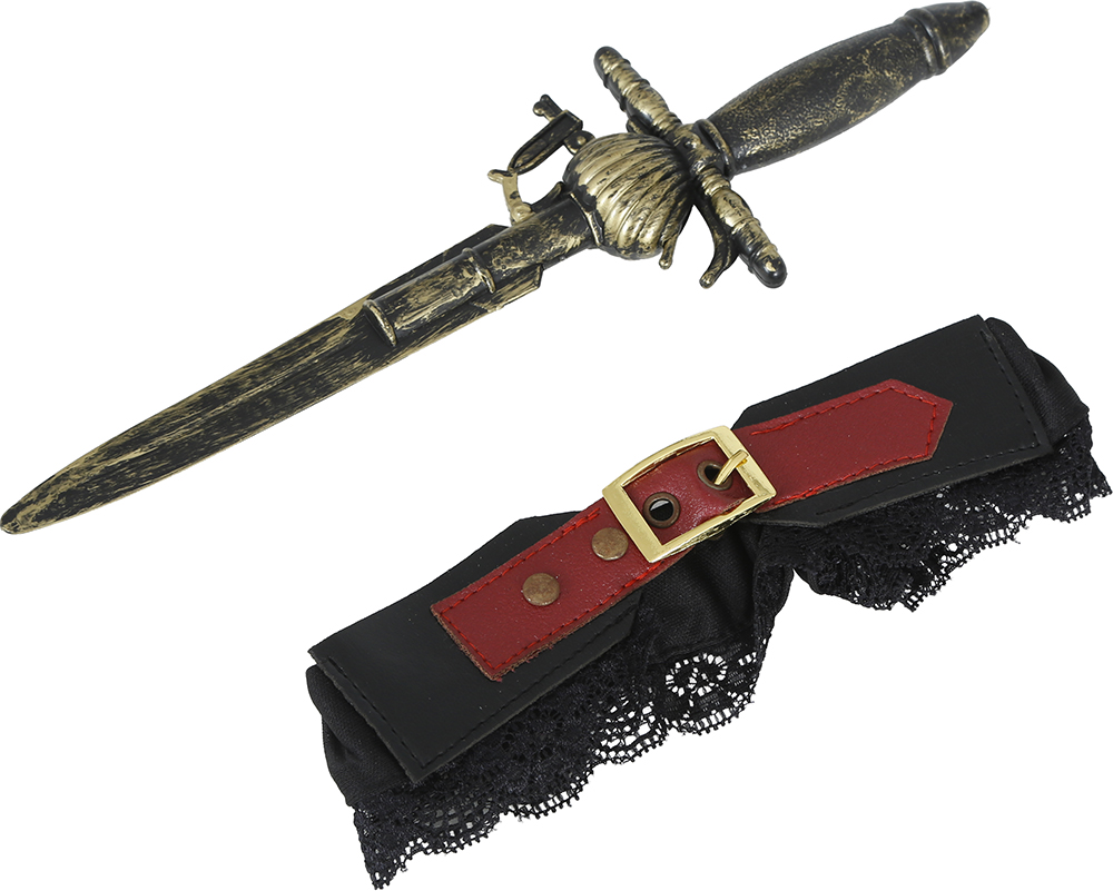 Giarrettiera con Pugnale Accessorio Travestimento Carnevale Cosplay Feste a Tema - 27333
