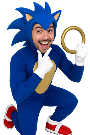 Set 3 Anelli Dorati Accessorio Travestimento Carnevale Cosplay Sonic Feste a Tema - 27432