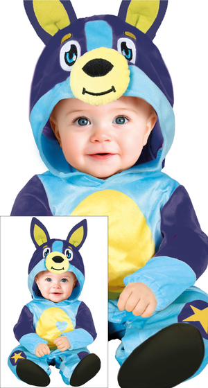 Costume Cagnolino Tuta con Cappuccio Travestimento Carnevale Cosplay Bluey Feste in Maschera - 7620