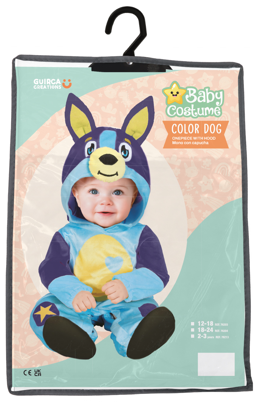 Costume Cagnolino Tuta con Cappuccio Travestimento Carnevale Cosplay Bluey Feste in Maschera - 7620