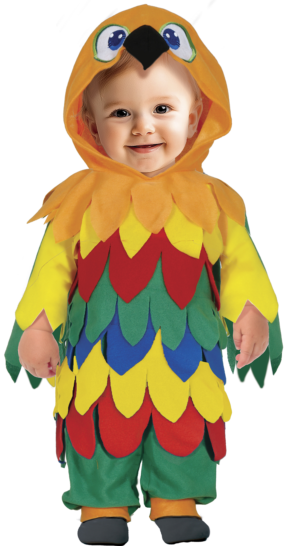Costume Piccolo Pappagallo Tuta con Cappuccio Travestimento Carnevale Feste in Maschera - 7620