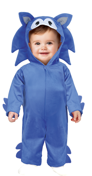 Costume Riccio Blu Baby Tuta con Cappuccio Travestimento Carnevale Cosplay Sonic Feste in Maschera - 7621