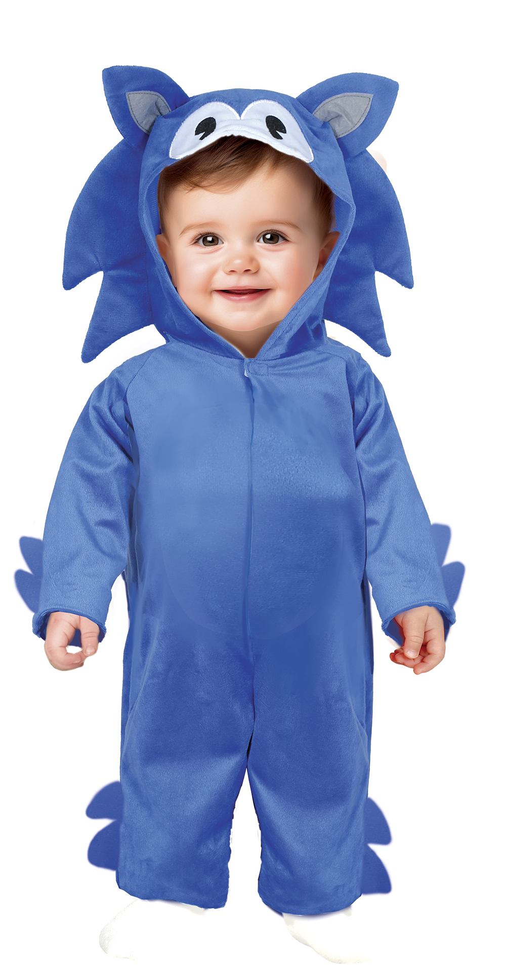 Costume Riccio Blu Baby Tuta con Cappuccio Travestimento Carnevale Cosplay Sonic Feste in Maschera - 7621