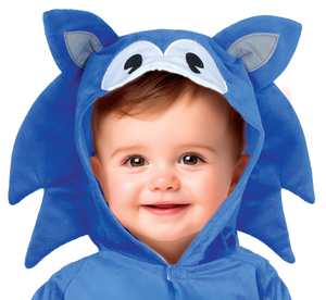 Costume Riccio Blu Baby Tuta con Cappuccio Travestimento Carnevale Cosplay Sonic Feste in Maschera - 7621