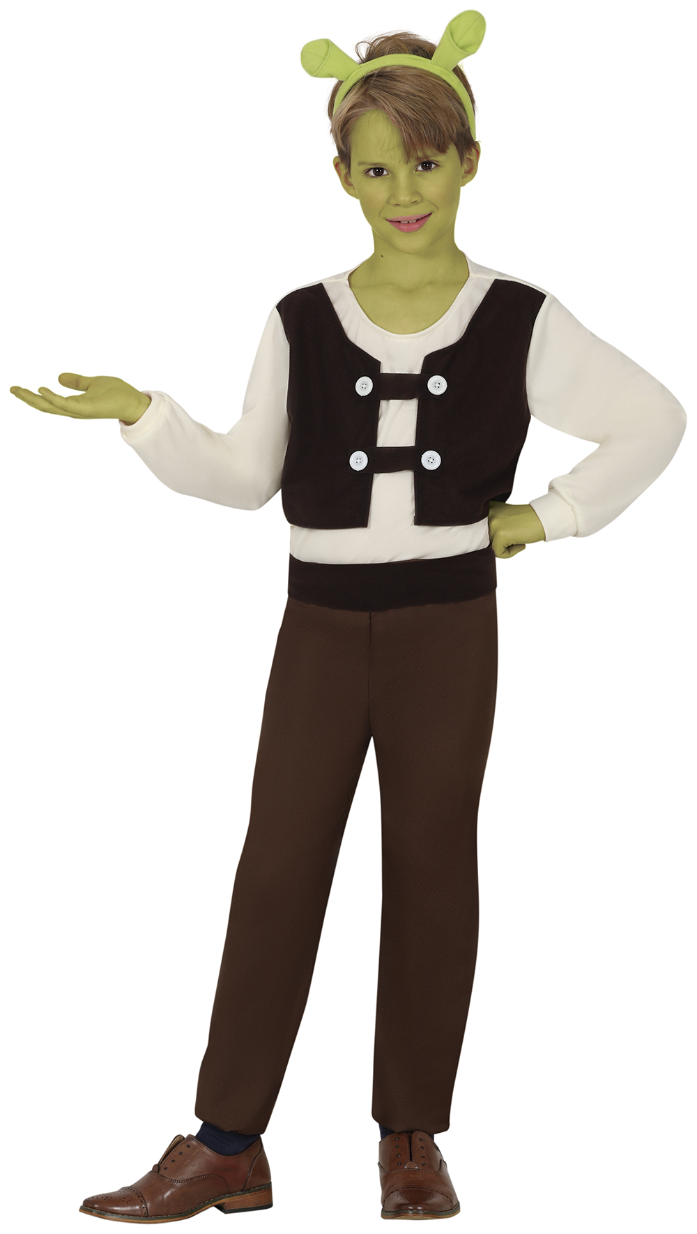 Costume Mostro Della Palude Travestimento Orco Verde Carnevale Cosplay Shrek Feste in Maschera - 7872