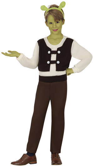 Costume Mostro Della Palude Travestimento Orco Verde Carnevale Cosplay Shrek Feste in Maschera - 7872
