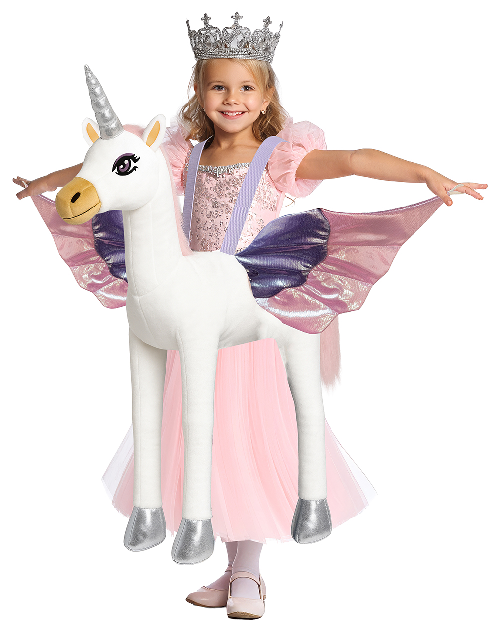 Costume Unicorno Abito e Peluche Travestimento 7-9 Anni Carnevale Feste a Tema - 78760