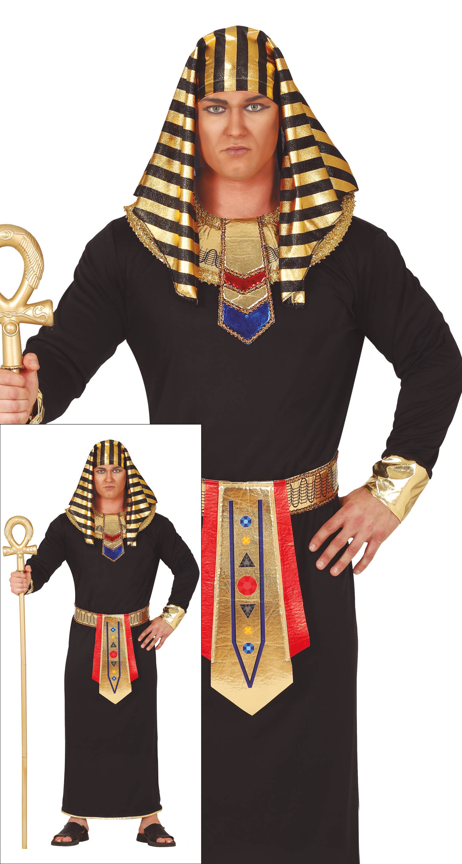 Costume Re Egiziano Travestimento Carnevale Cosplay Egitto Feste in Maschera - 8661