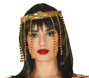 Diadema Cleopatra Regina Egiziana Accessorio Travestimento Carnevale Cosplay Feste in Maschera - 16873