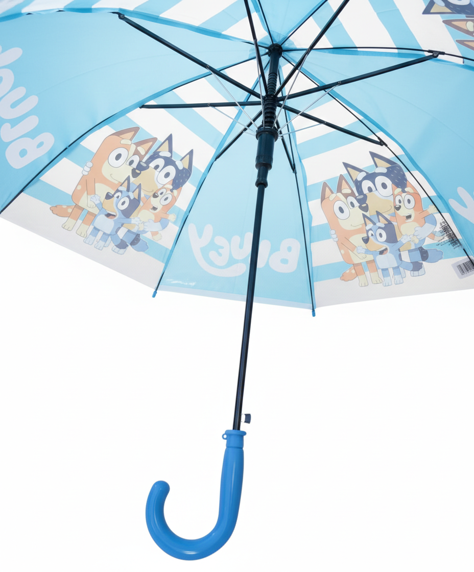 Ombrello Bluey e Famiglia Apertura Automatica Manico Ergonomico Accessorio per la Pioggia Bambini