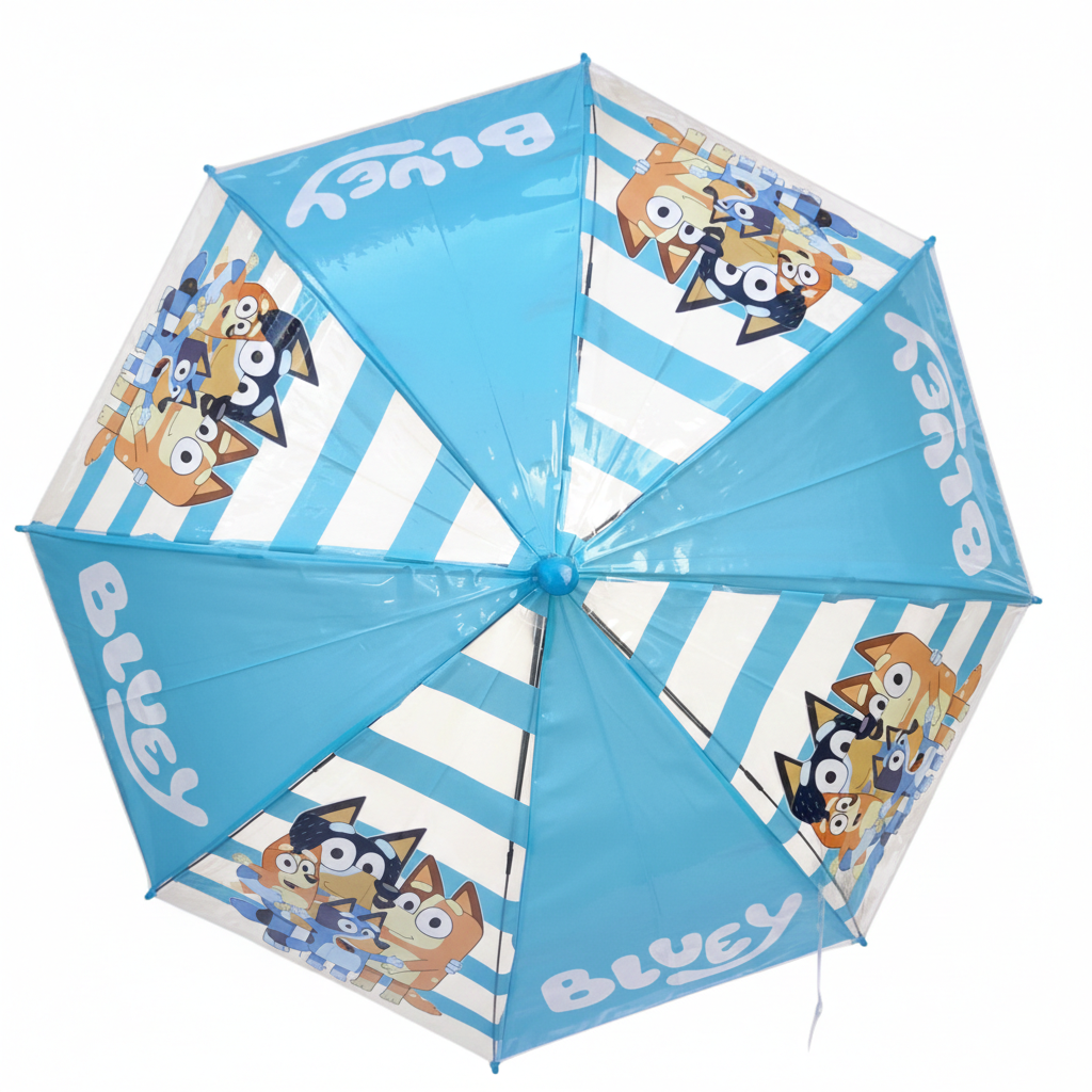 Ombrello Bluey e Famiglia Apertura Automatica Manico Ergonomico Accessorio per la Pioggia Bambini