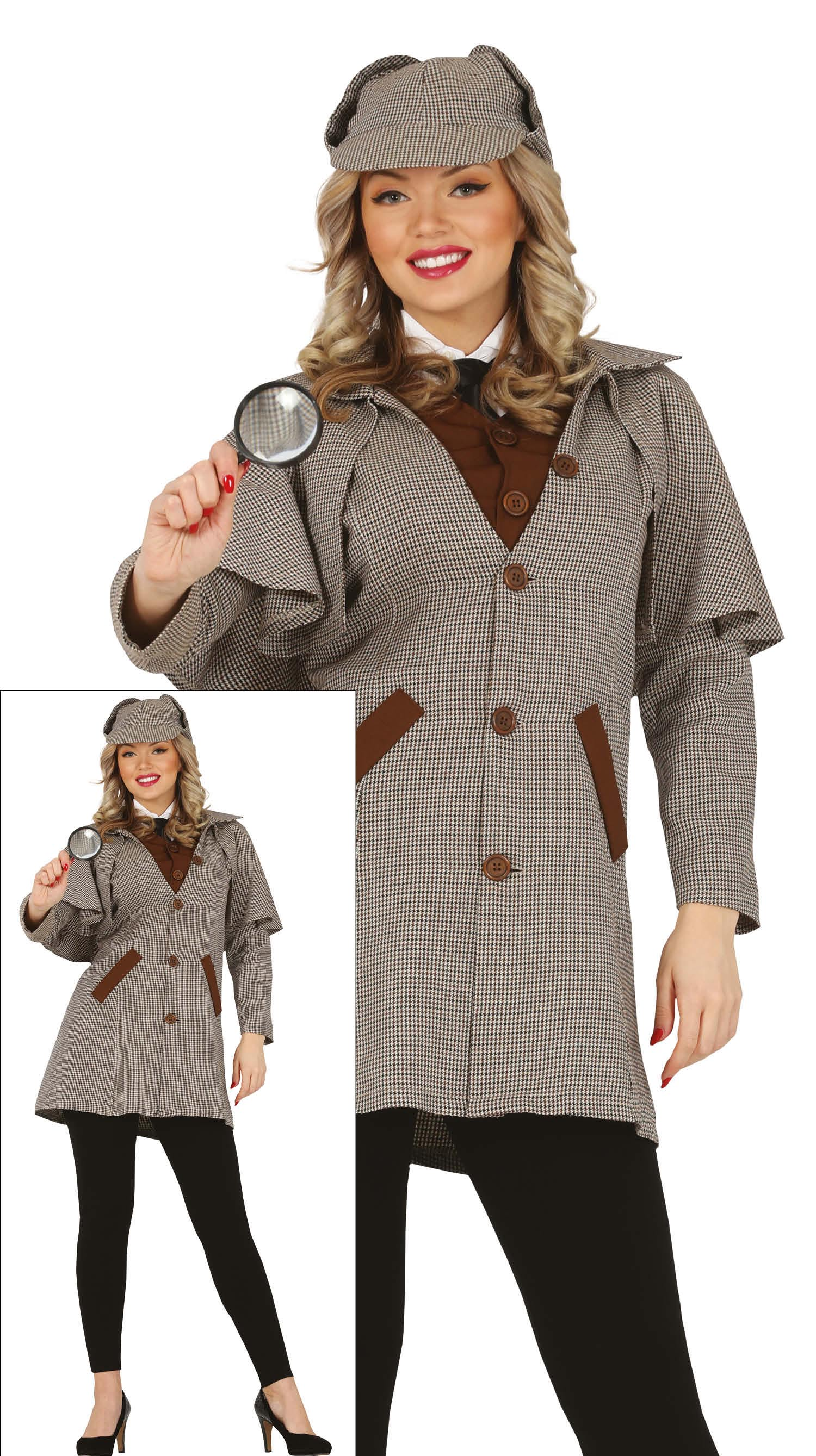 Costume Detective Donna Travestimento Carnevale Cosplay Sherlock Holmes Feste in Maschera - 7922