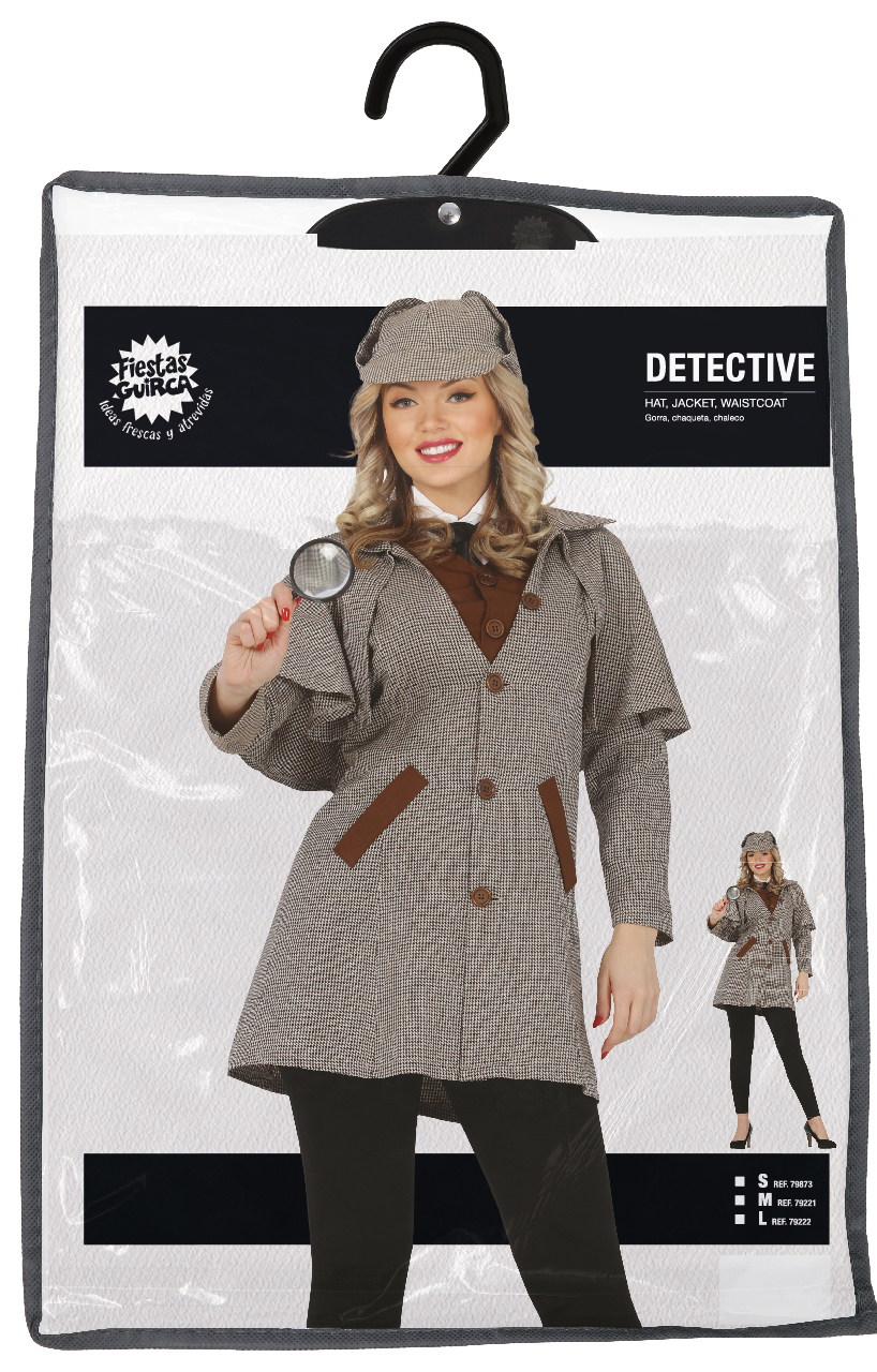 Costume Detective Donna Travestimento Carnevale Cosplay Sherlock Holmes Feste in Maschera - 7922