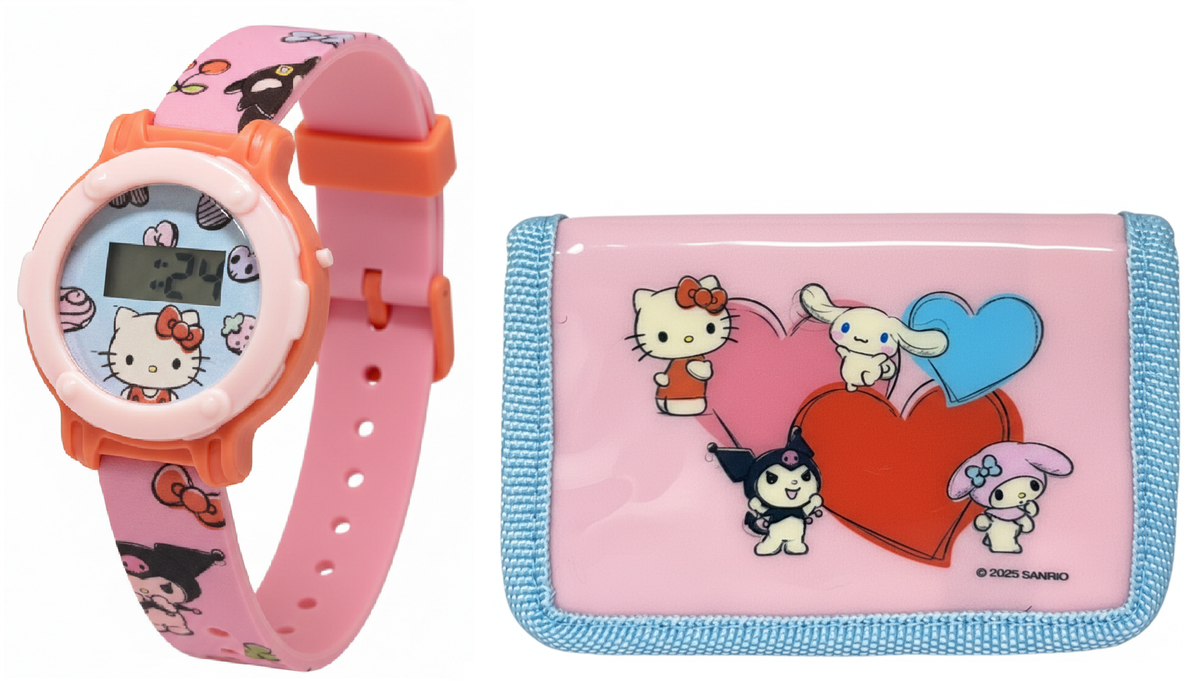Set Orologio da Polso Digitale + Portafogli Hello Kitty Accessori per Bambini - Gnt01hk