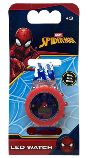 Orologio con Luci a LED Spiderman da Polso con Cinturino Regolabile - Gnt38sp