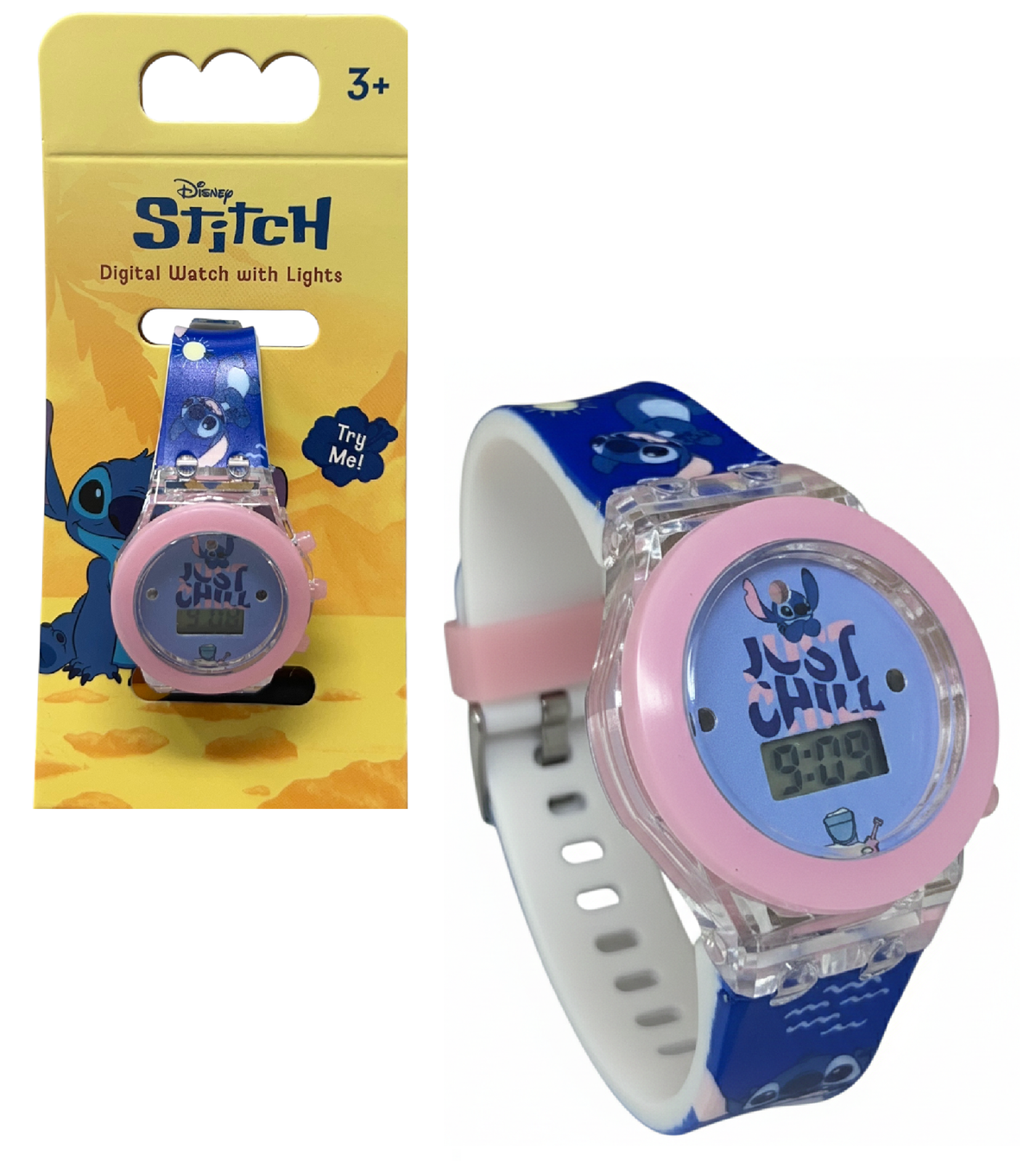 Orologio con Luci a LED Stitch da Polso con Cinturino Regolabile - Gnt38st