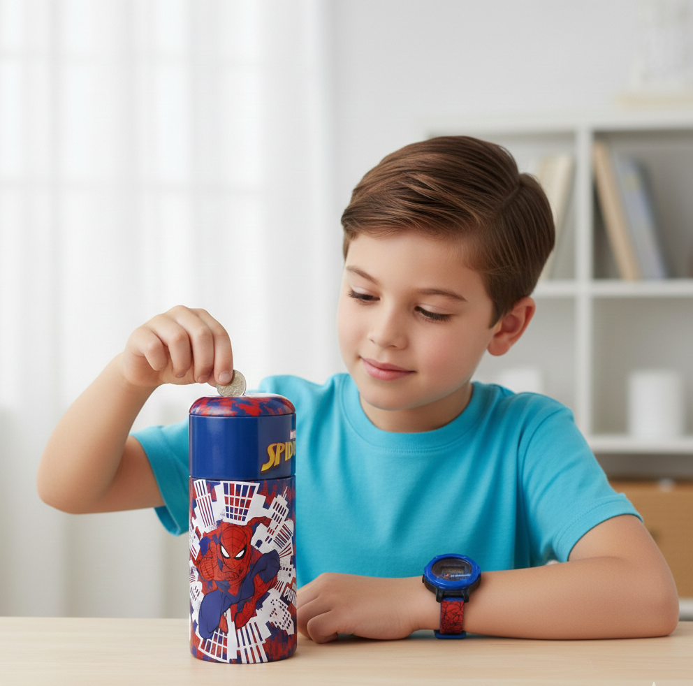 Orologio Spiderman da Polso Digitale in Salvadanaio con Cinturino Regolabile - Gntne1sp