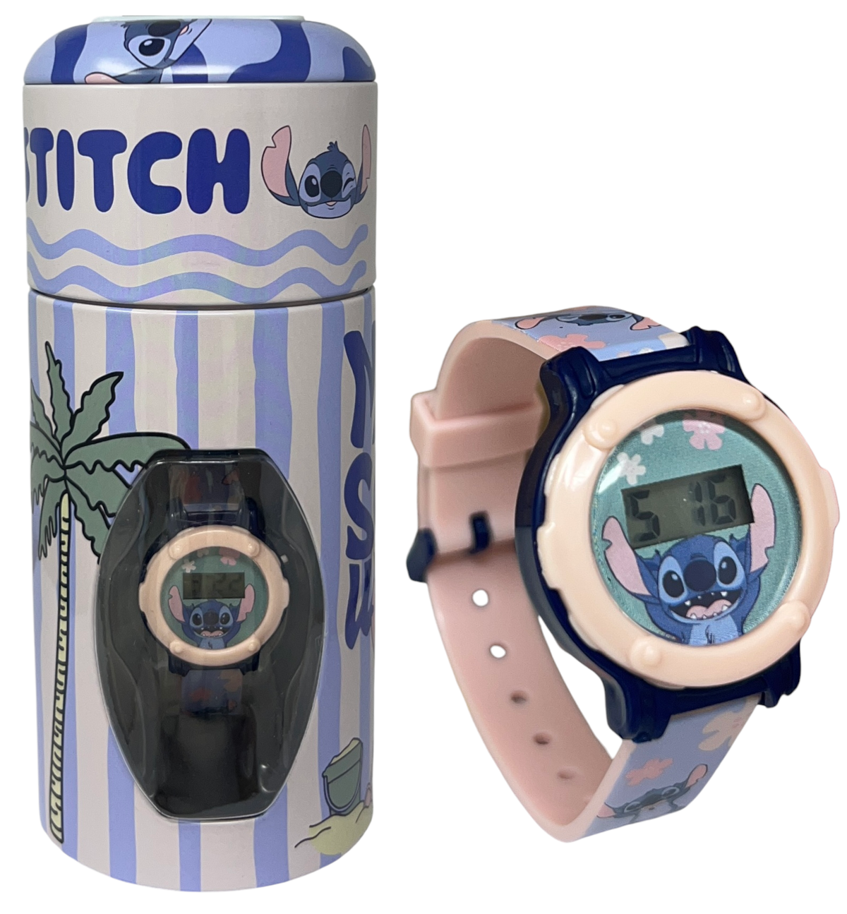 Orologio Stitch da Polso Digitale in Salvadanaio con Cinturino Regolabile - Gntne1st