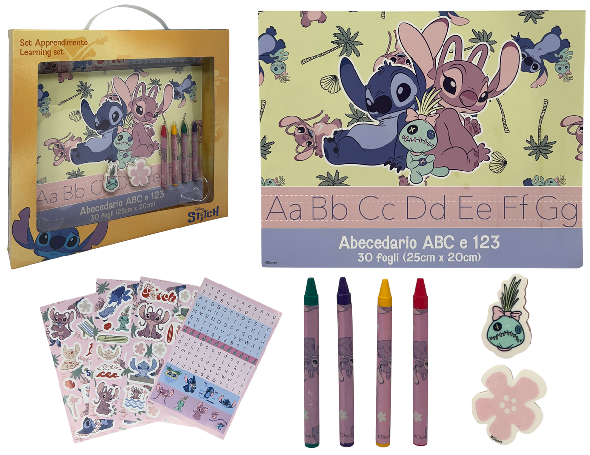 Set Apprendimento Stitch Abecedario con Accessori in Confezione Regalo - Lst1307
